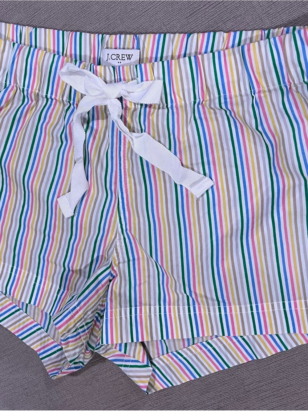 J. Crew Factory Pastel Multi-Stripe Elastic Waist Pajama Shorts